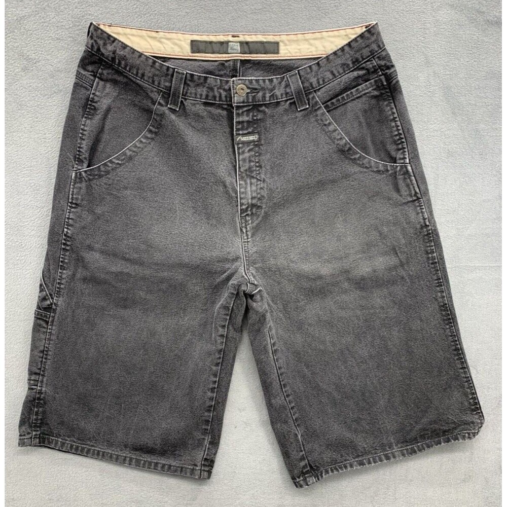 Marithe Francois Girbaud Carpenter Shorts Mens Size 38 Black Distressed